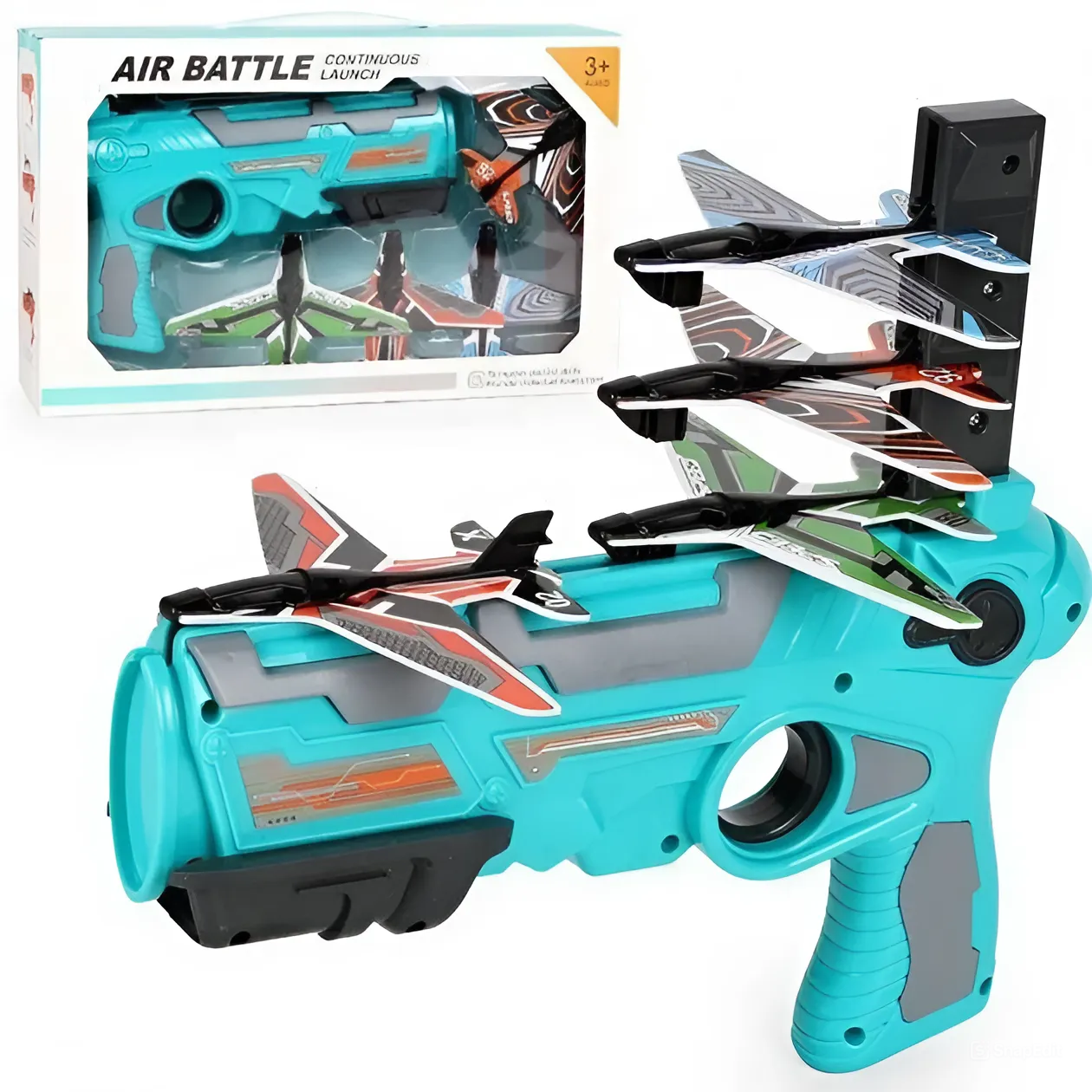 Детский игрушечный самолет AirShot с катапультой и 4 летающими самолетикамиП