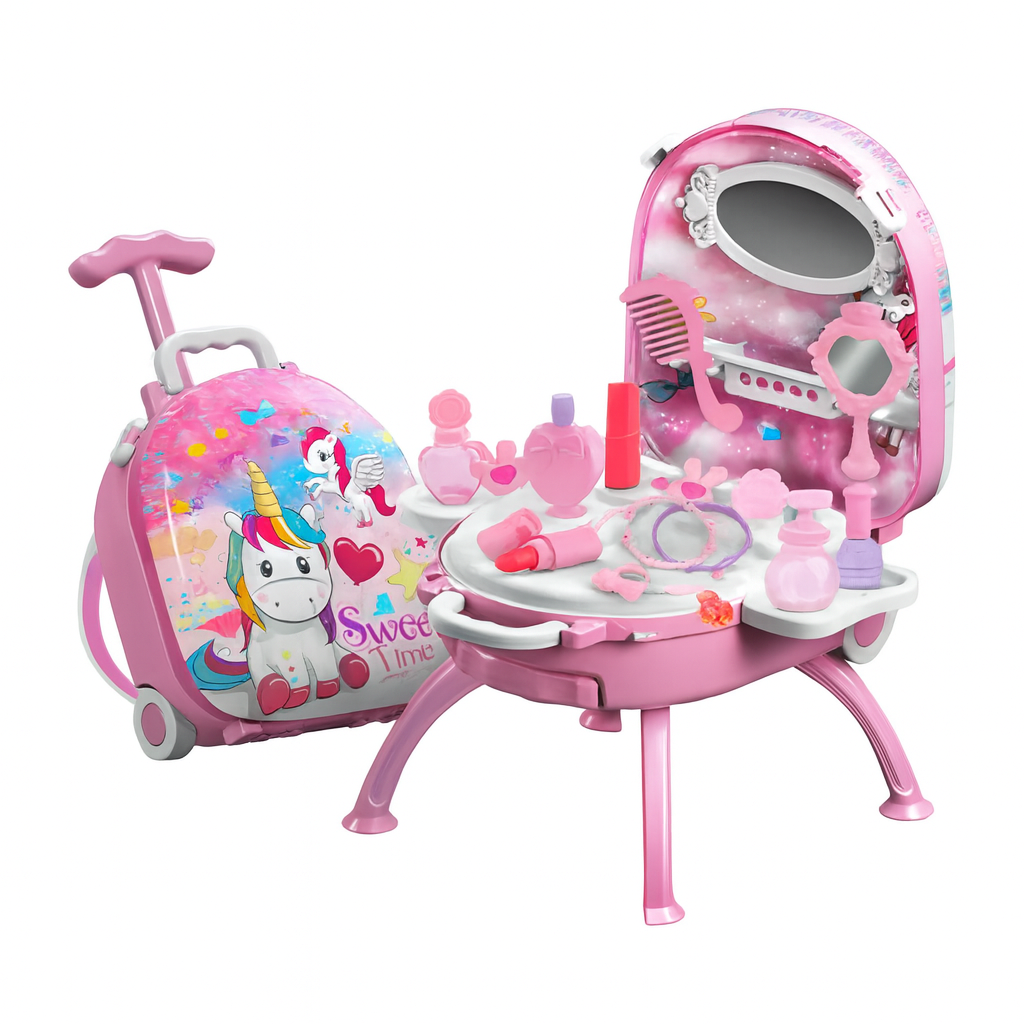 Игровой набор декоративной косметики чемодан столик для макияжа принцессы 4в1 П